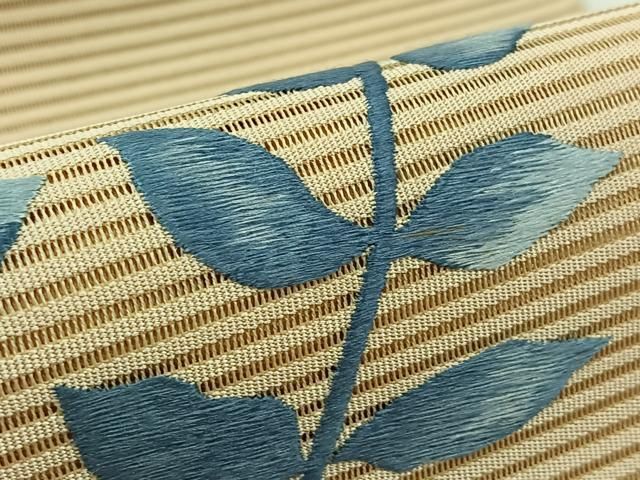 夏物 絽綴れ 八寸名古屋帯 （アラベスク文） 正絹美品 夏物 絽綴れ 八寸名古屋帯 （アラベスク文） 正絹美品 絽綴れ