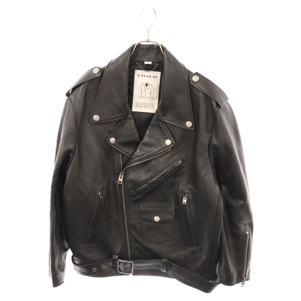 COACH (コーチ) オーバーサイズド レザー バイカー ダブルライダース