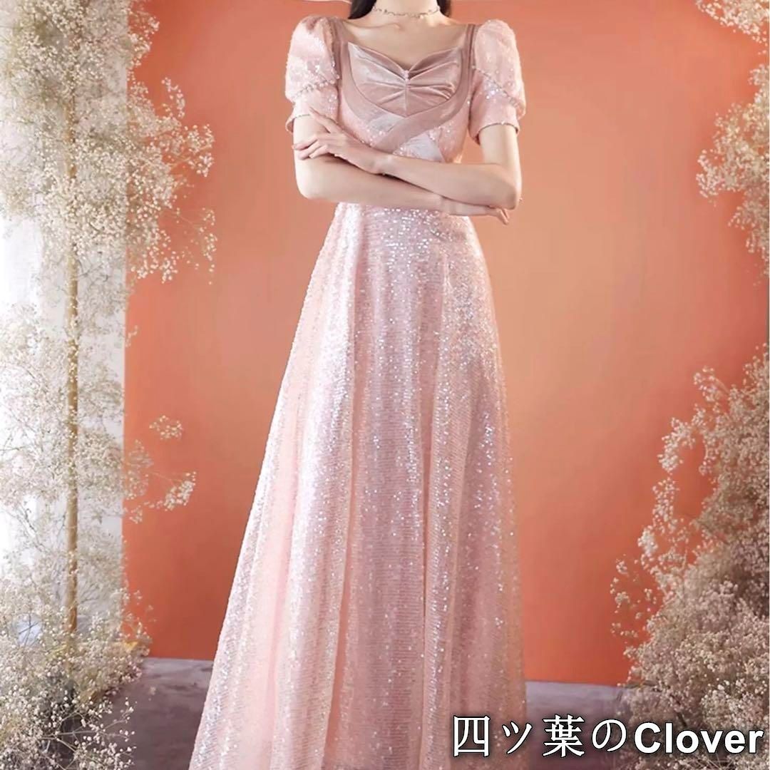 美品・未使用新品】総スパンコールのパールにリボンが可愛い 半袖