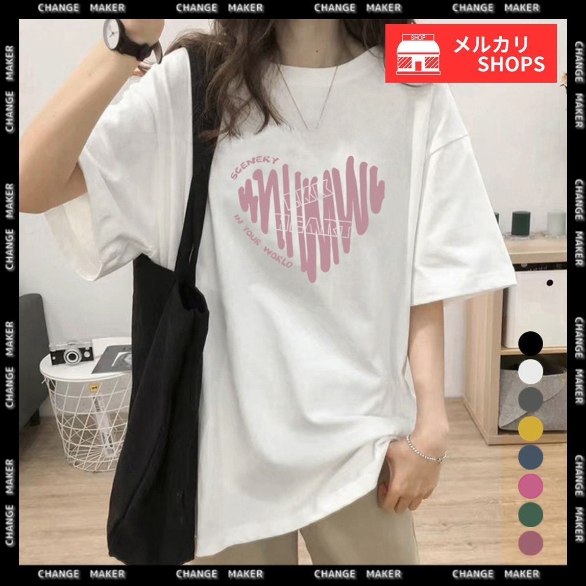 ロゴｔシャツ 半袖 レディース 夏 レディース 半袖Tシャツ ゆったりオーバーサイズ 学生服 吸汗速