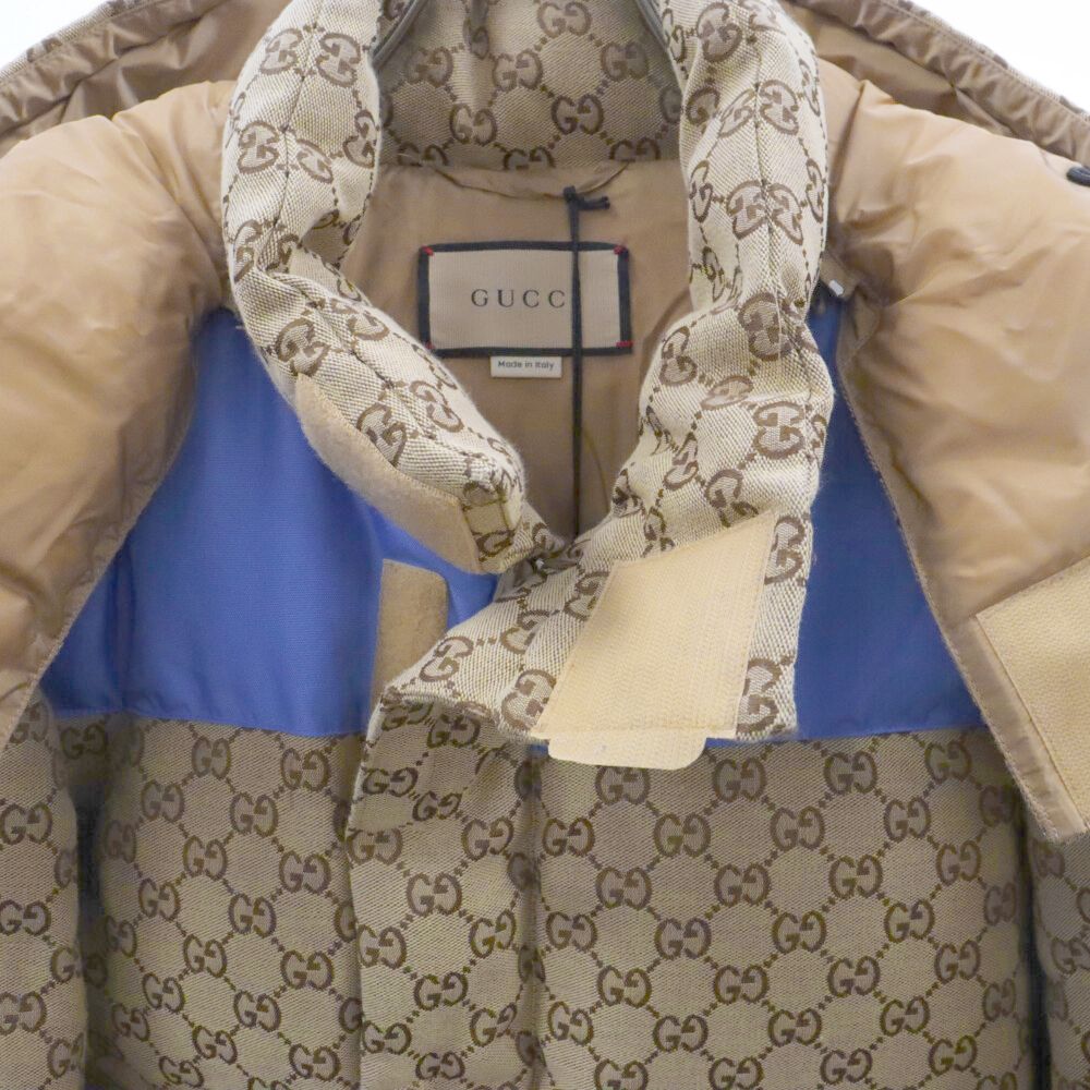 GUCCI (グッチ) GG JACQUARD HOODED DOWN JACKET GGコットンキャンバス 