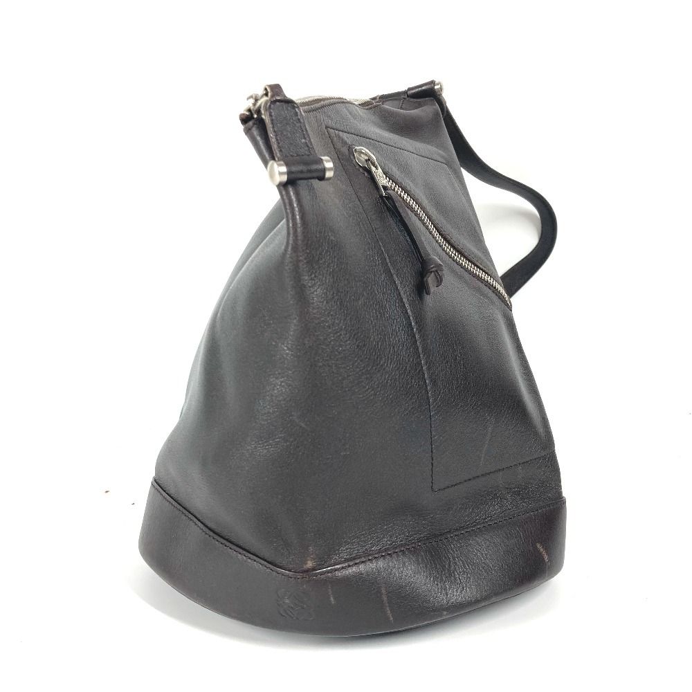 LOEWE ロエベ リュックサック アントン レザー ブラウン - メルカリ