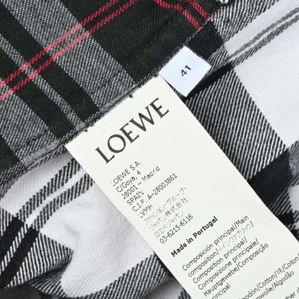 LOEWE アナグラム レザーパッチ マルチチェック シャツ - メルカリ