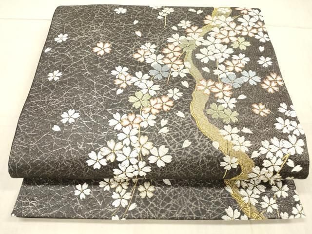 唐織？　正絹　帯 平和屋着物◎六通柄袋帯 唐織 やまとオリジナル 牡丹 金銀糸