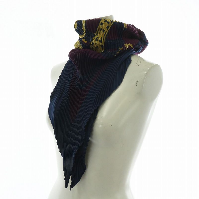 極美品エルメス カレ90 プリセ プリーツ 大空の狂気 気球柄 ピンク系