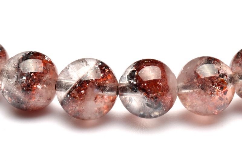 １点物 AAA ピラミッドファントム ストロベリークォーツ レピドクロサイトインクォーツ 6mm ブレスレット パワーストーン 天然石 _MA9180