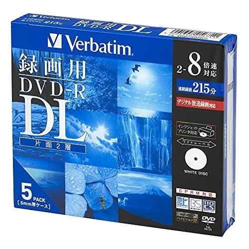 バーベイタムジャパン Verbatim Japan 1回録画用 DVD-R DL CPRM 215分 5枚 ホワイトプリンタブル 片面2層 2