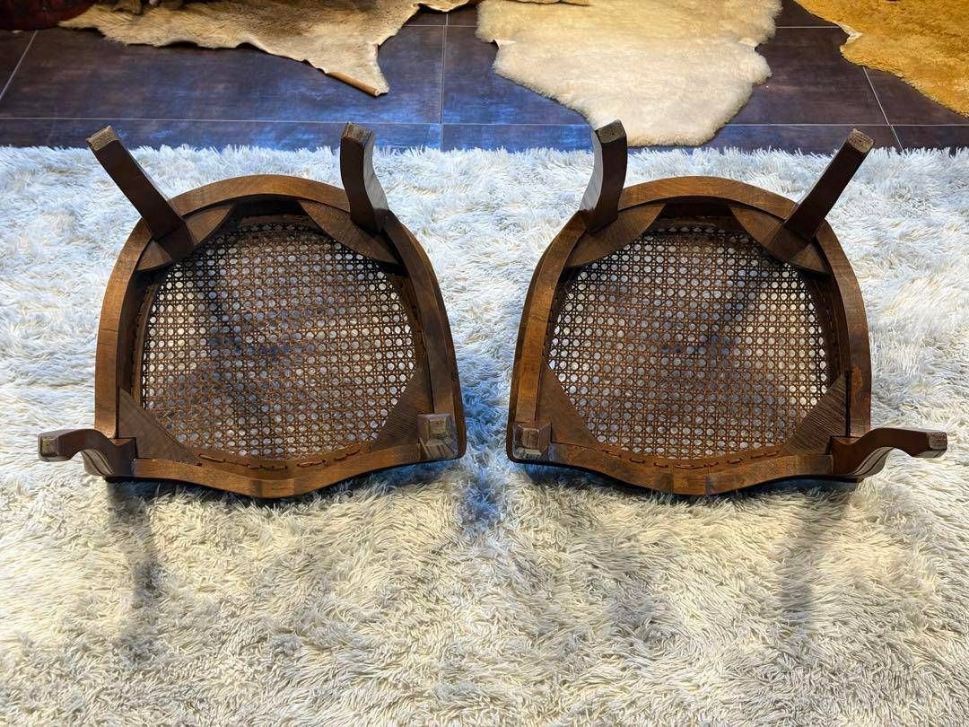 フレンチアンティーク 猫脚 クラシック ラタンシートチェア