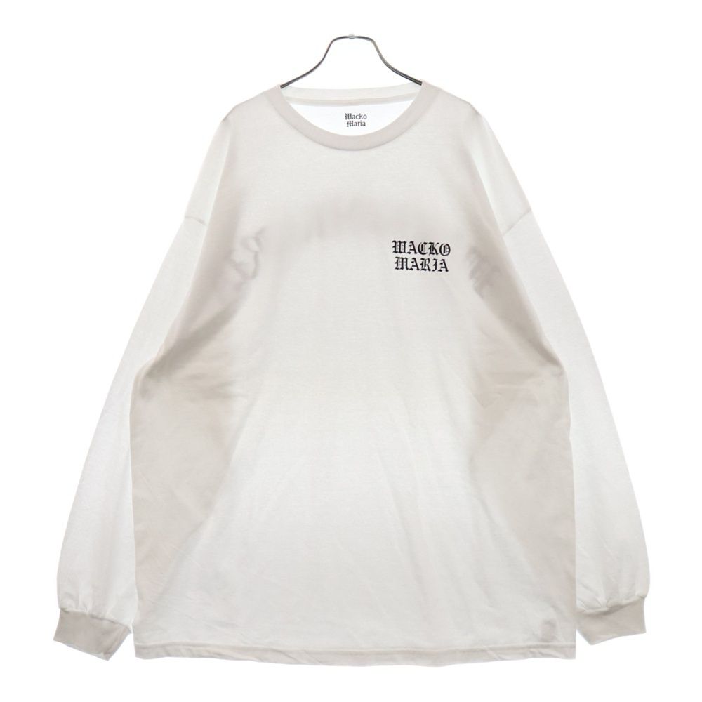 WACKO MARIA (ワコマリア) 24AW CREW NECK LONG SLEEVE T-SHIRT ロゴプリント ロングスリーブ 長袖Tシャツ ホワイト