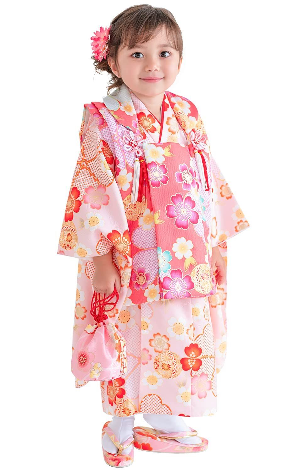 KYOETSU キョウエツ 七五三 3歳 女の子 着物 セット 被布 小物 フル