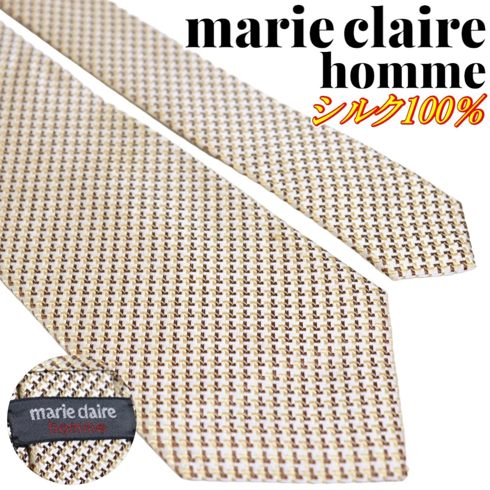 微細柄の極み】marie claire homme マリクレールオム 幾何学柄シルク