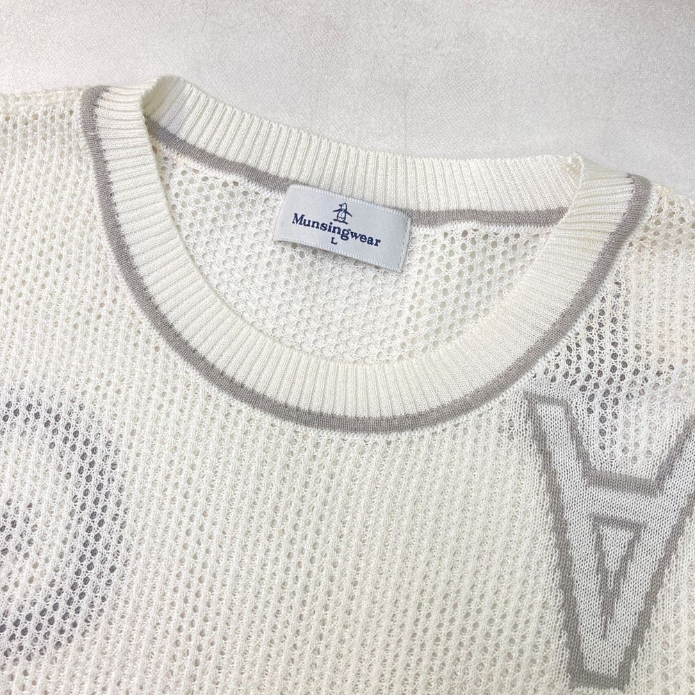 サイズ：M MUNSING WEAR マンシングウェア  半袖 メッシュニットセーター  ホワイト系 [240101431593] ゴルフウェア レディース ストスト 楽天市場】MUNSING WEAR マンシングウェア 半袖 メッシュニット