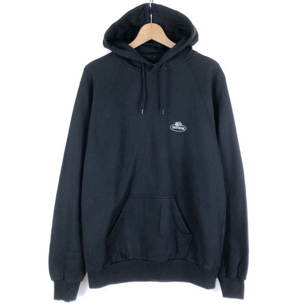 【古着】 FRUIT OF LOOM スウェットパーカー ワンポイント プリント ブラック系 メンズM 【中古】 n059472