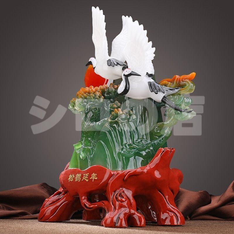 鶴 つる 山 置物 オブジェ 風水グッズ 樹脂 財運 金運 開運 運気アップ スピリチュアル 瞑想 幸運 開運 浄化 幸運 開運 厄除け リビング インテリア オフィス 縁起物 NEXPOTALLINN_EU
