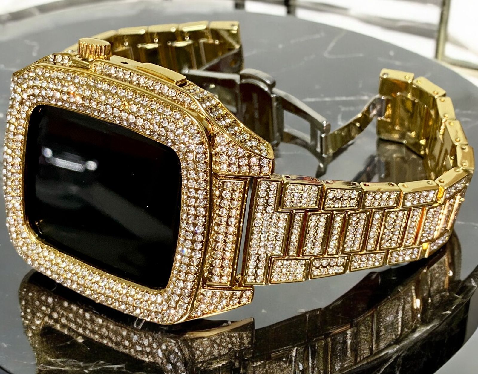 BIGフォルム　アップルウォッチキラキラケースカバーApple Watchバンドステンレス54