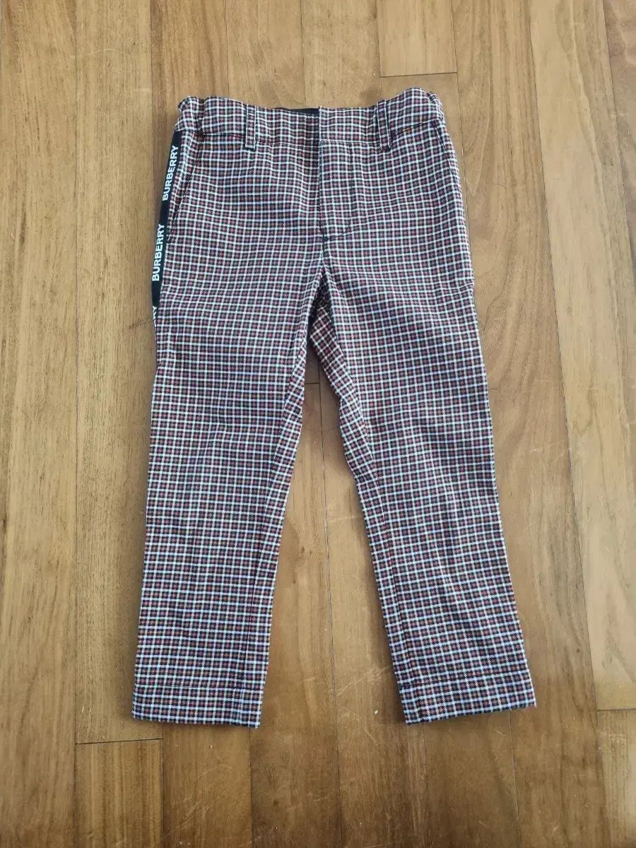 Burberry Kids バーバリーキッズ 4y チェック ズボン サイドライン ロゴ ポイント