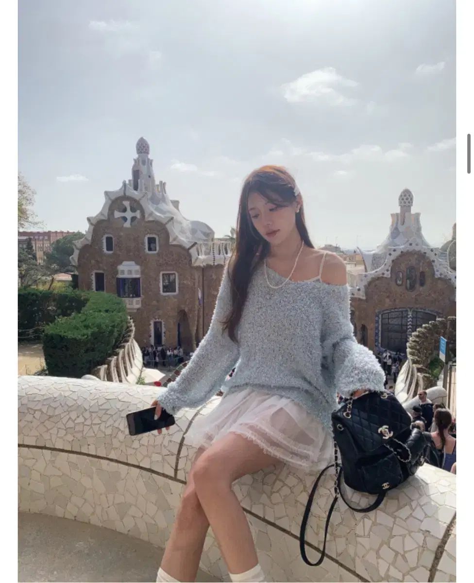 スカイブルー ニット