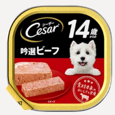 【同梱不可】【24個セット】 マースジャパンリミテッド  シーザー14歳からの吟選ビーフ100g