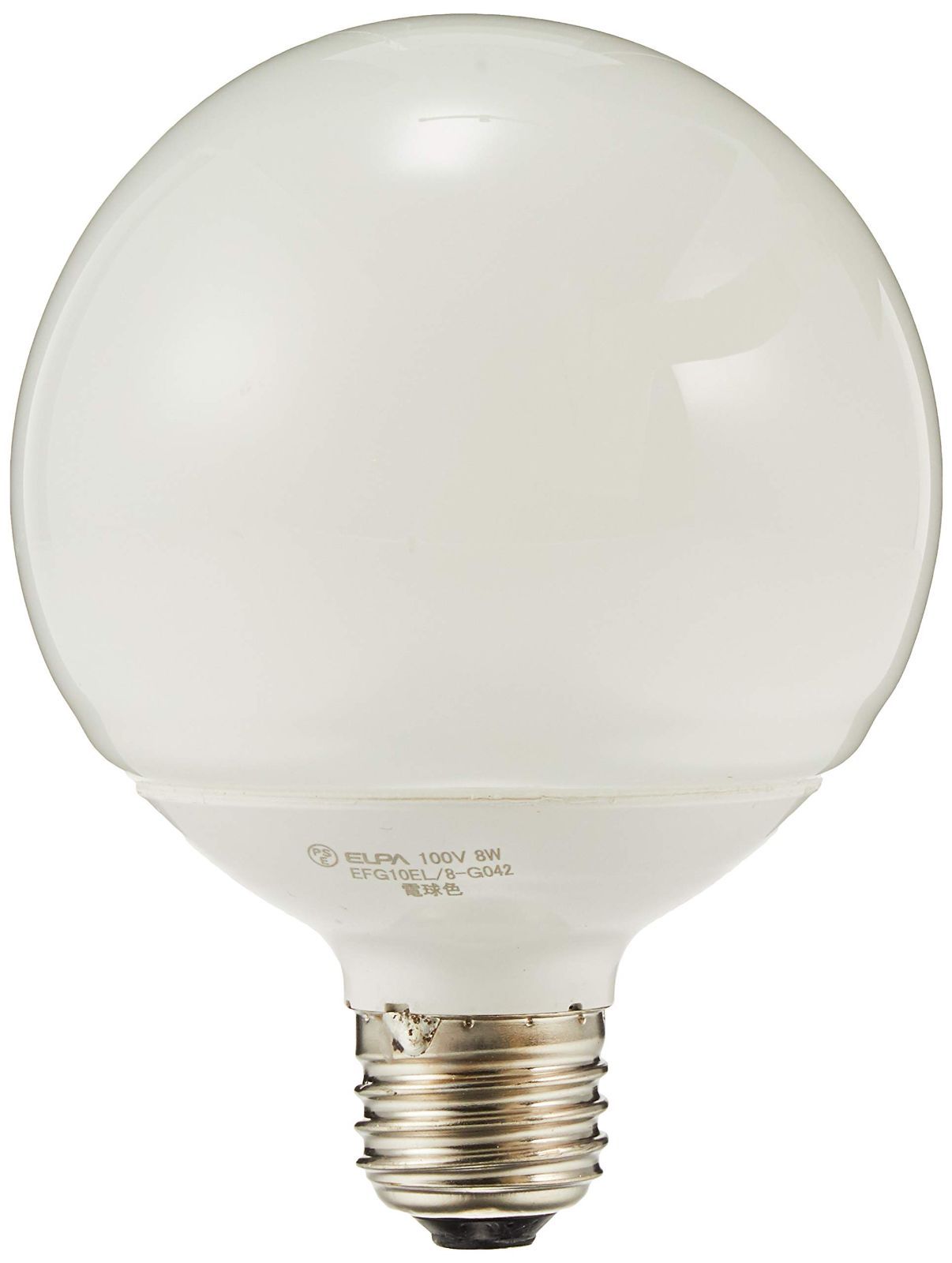 【特価商品】電球 100V 電球形蛍光灯G形40W形 8W 485lm (ELPA) 3波長形電球色 屋内用 エルパ EFG10EL/8-G042H