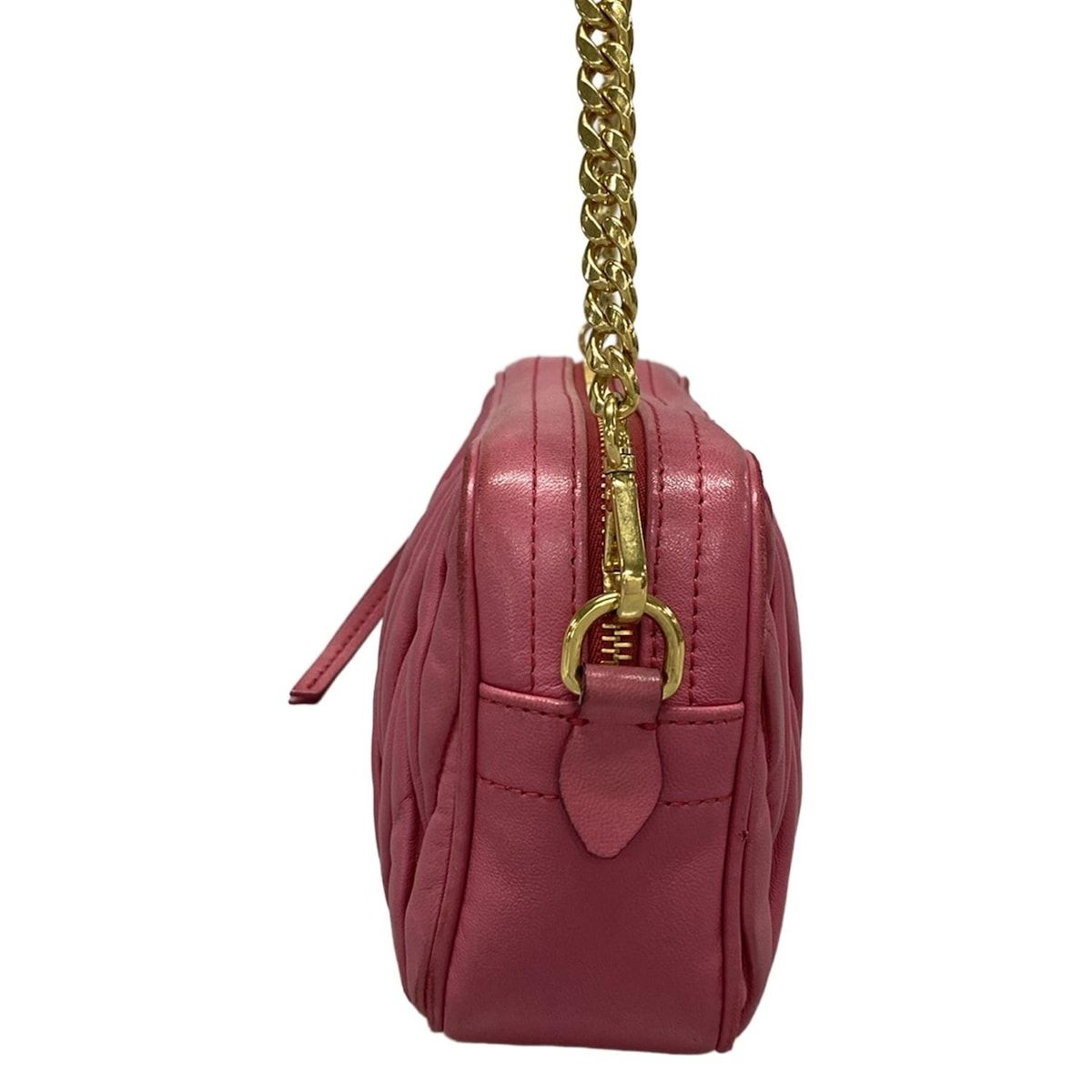MIU MIU レザー プリーツバッグ ピンク ショルダーバッグ マテラッセ ミュウミュウ ハンドバッグ ショルダーバッグ ワンダー