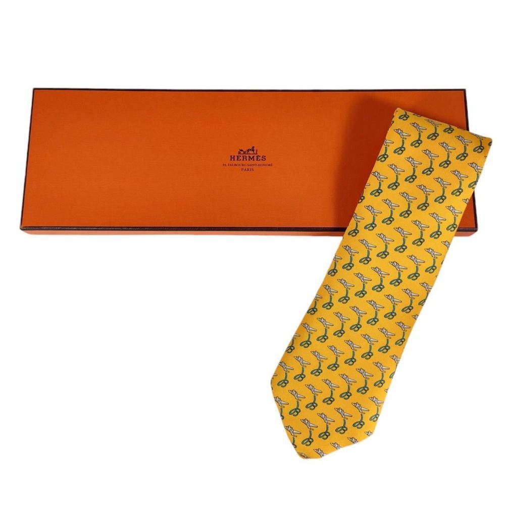 未使用美品　HERMES ブライトリングコラボネクタイ 新品同様 HERMES エルメス ブライトリングコラボ シルク100％ 総