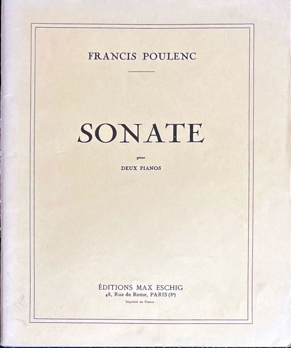 F.プーランク/2台のピアノのためのソナタ MAX  ESCHIG プーランク：2台のピアノのためのソナタ Poulenc ：Sonate pour