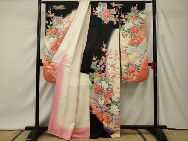 平和屋着物○豪華振袖 雪輪舞花文 暈し染め 金彩 正絹 逸品