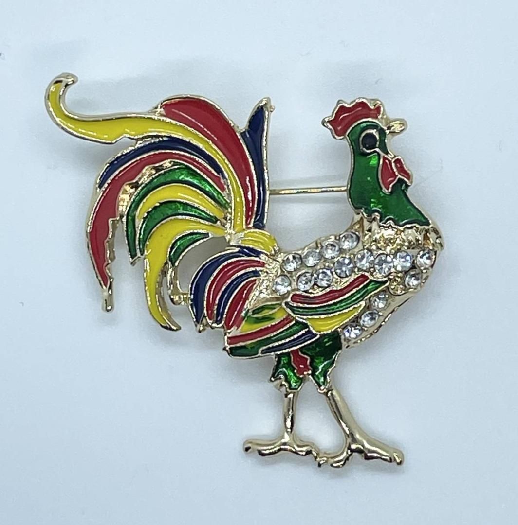 ニワトリ 鶏 ブローチ バード 鳥 エキゾチック ピンブローチ