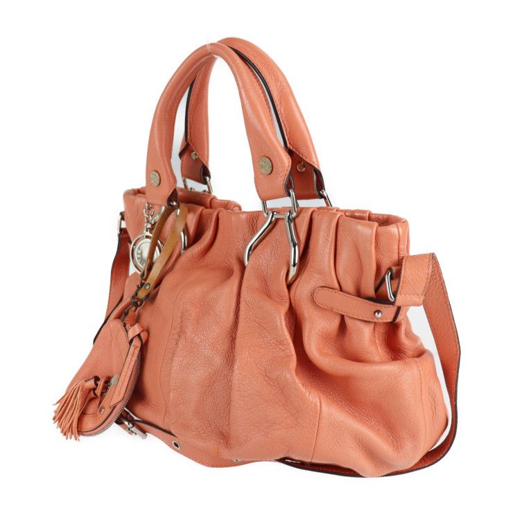 CELINE セリーヌ ピロー スモール ハンドバッグ - レザー サーモン  