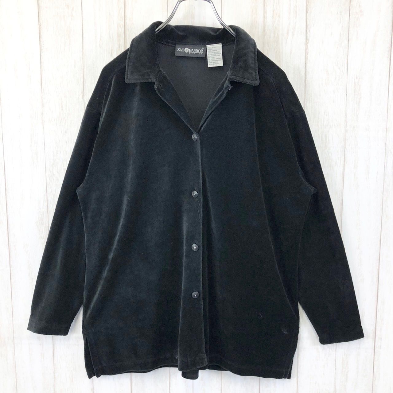 ブラウス シャツ ベルベット ベロア vintag ヴィンテージ 古着 長袖 70385b6b0dbc0b04d5cb978769b467