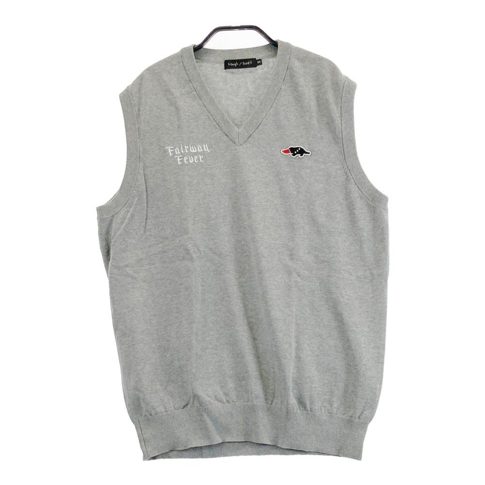 サイズ：M ROUGH&SWELL ラフアンドスウェル ロゴ刺繍 ニットベスト
