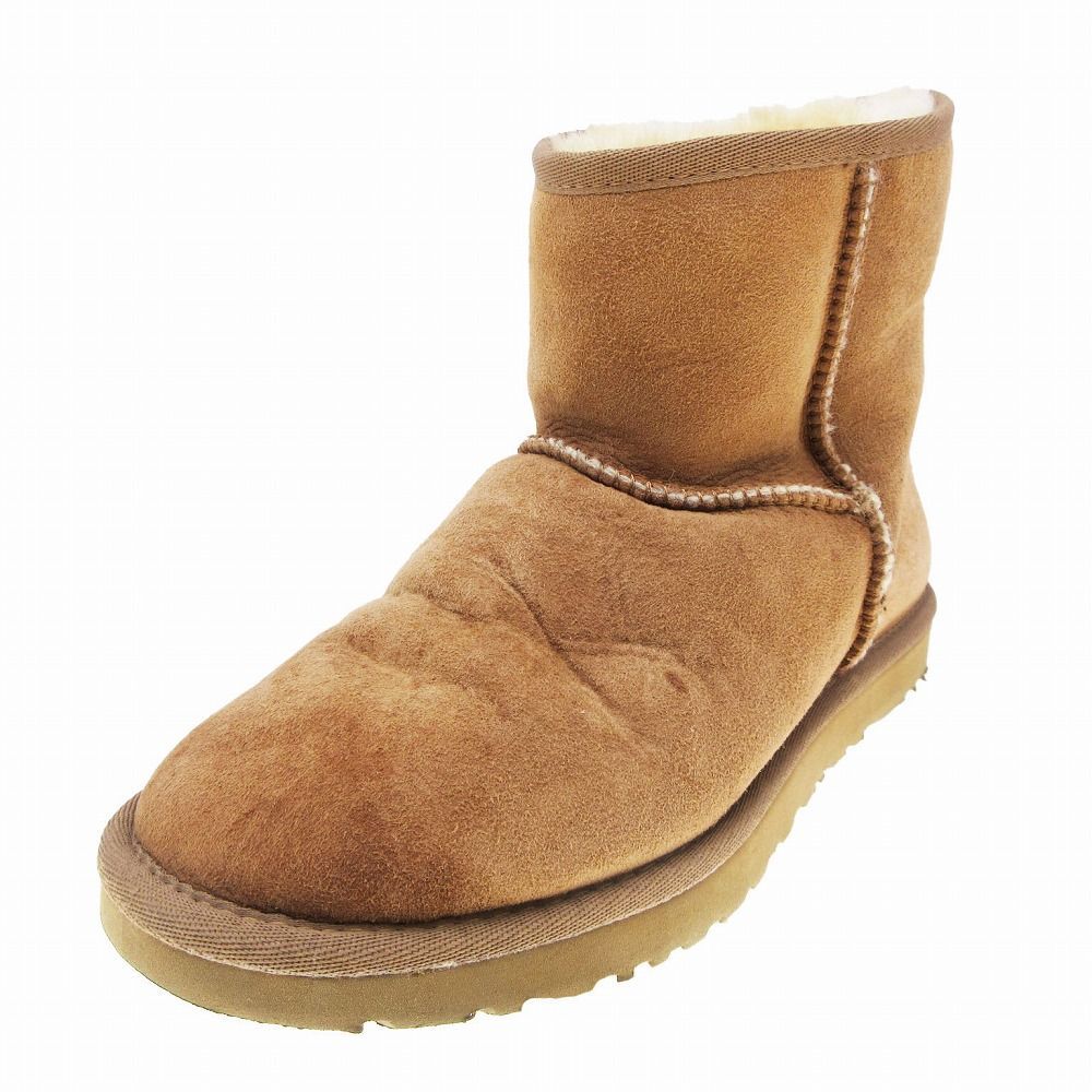 UGG ムートンブーツ ベージュ 25cm UGG ベージュ ショートブーツ25cm 美品】UGG ムートンブーツ