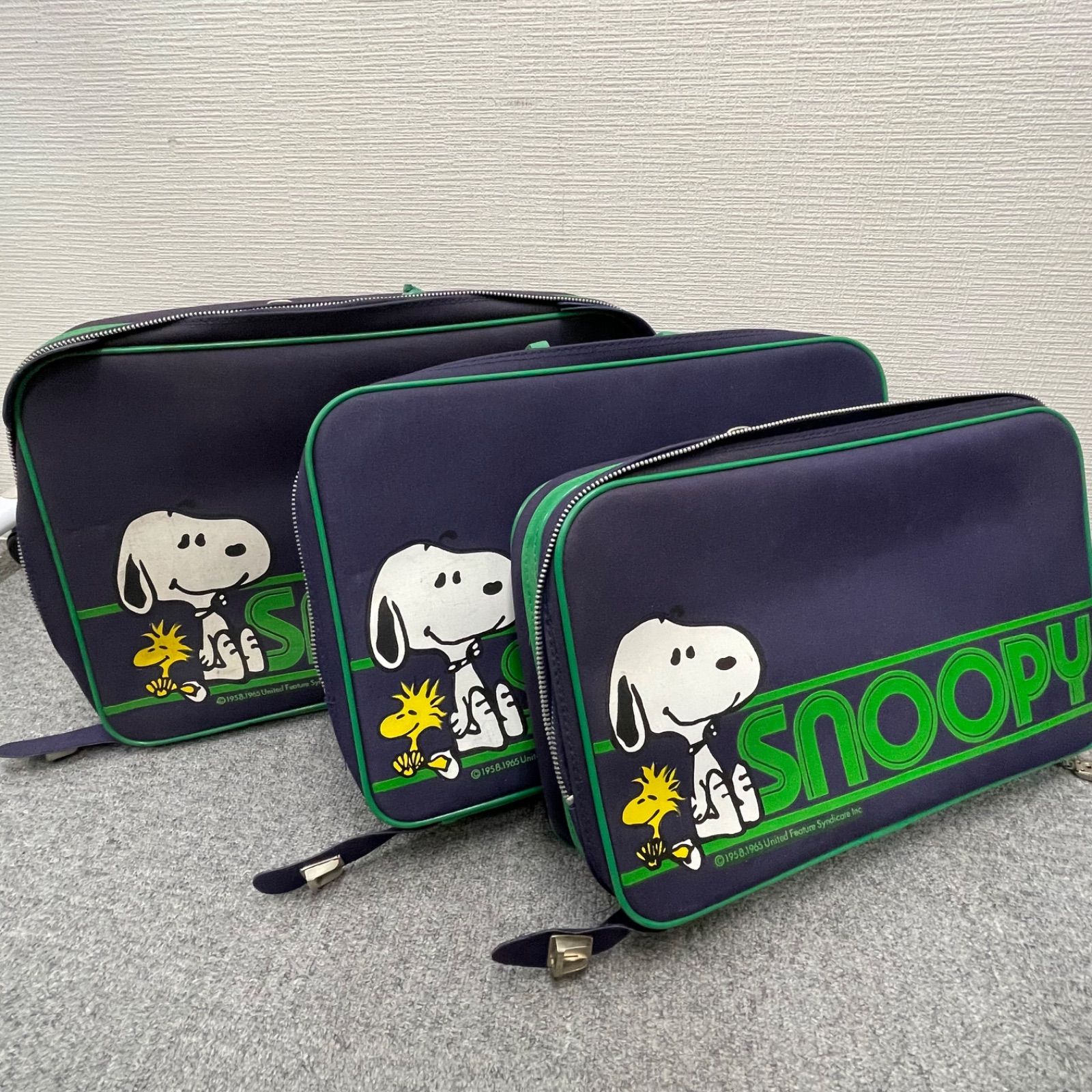 NPA ジャンク aviva snoopy スヌーピー トランクケース 3種 大中小 レトロ ビンテージ