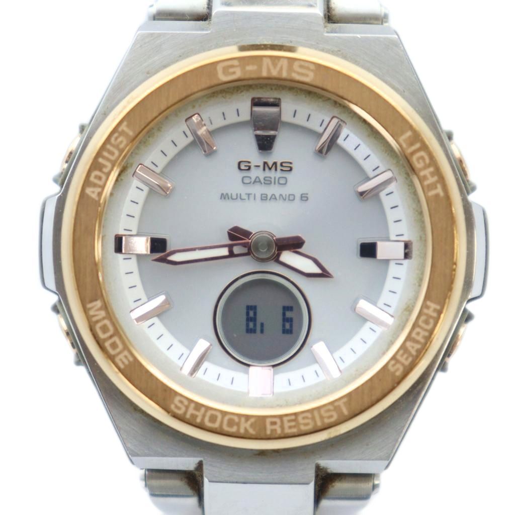カシオ CASIO MULTIBAND 6 Baby-G 腕時計 ウォッチ ソーラー デイト カレンダー付き アナデジ ロゴ 白文字盤 ...