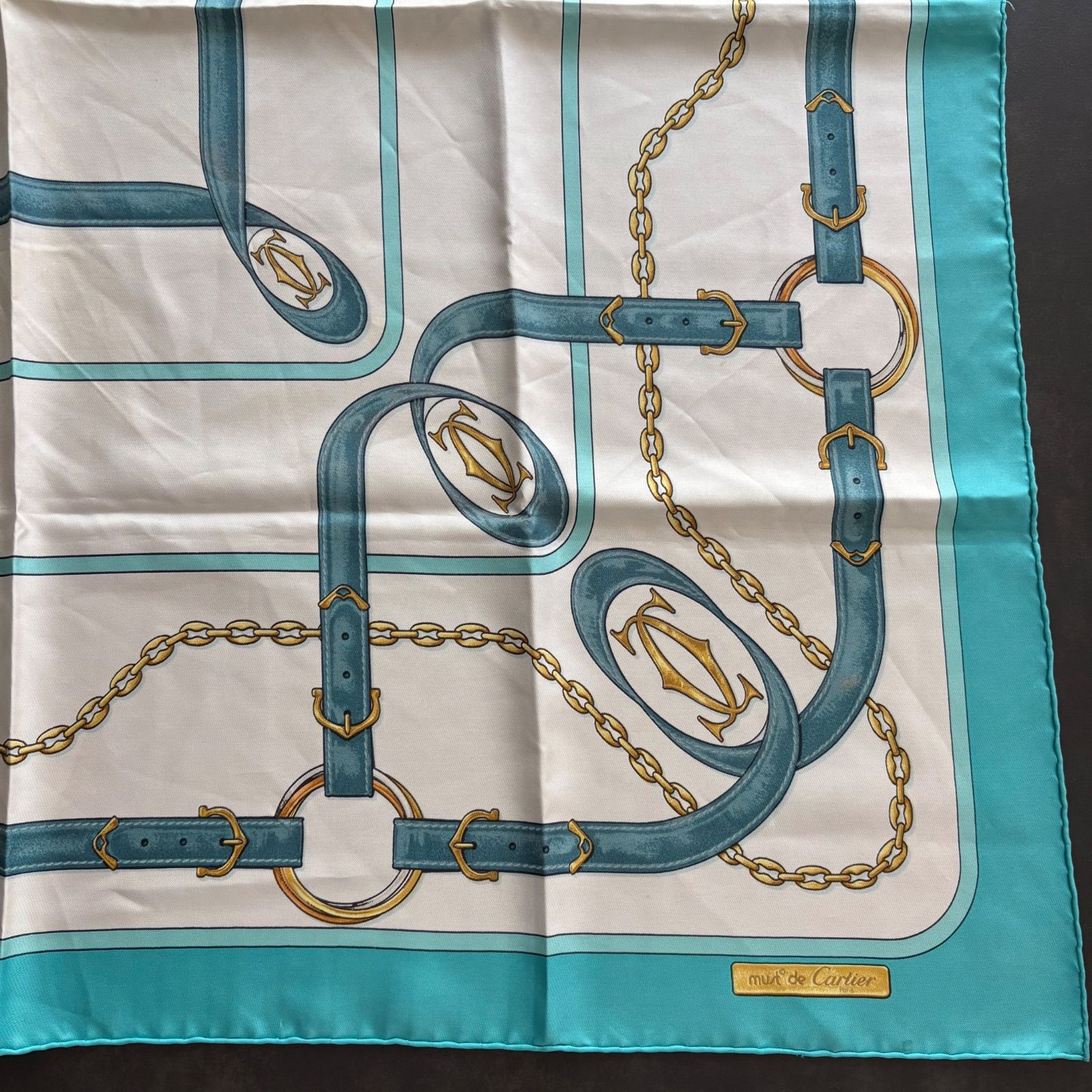 Cartier　カルティエ 総柄 スカーフ ロゴ　シルク　ヴィンテージ 楽天市場】シルク スカーフ カルティエの通販
