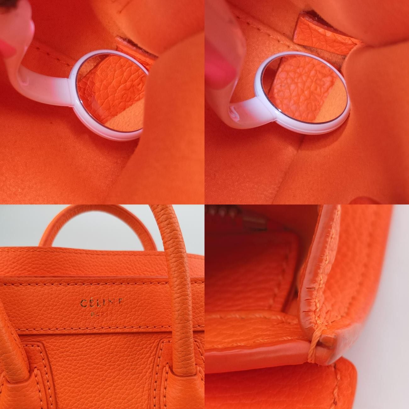 セリーヌCelineラゲージナノショッパーオレンジレザーW-SN-0171
