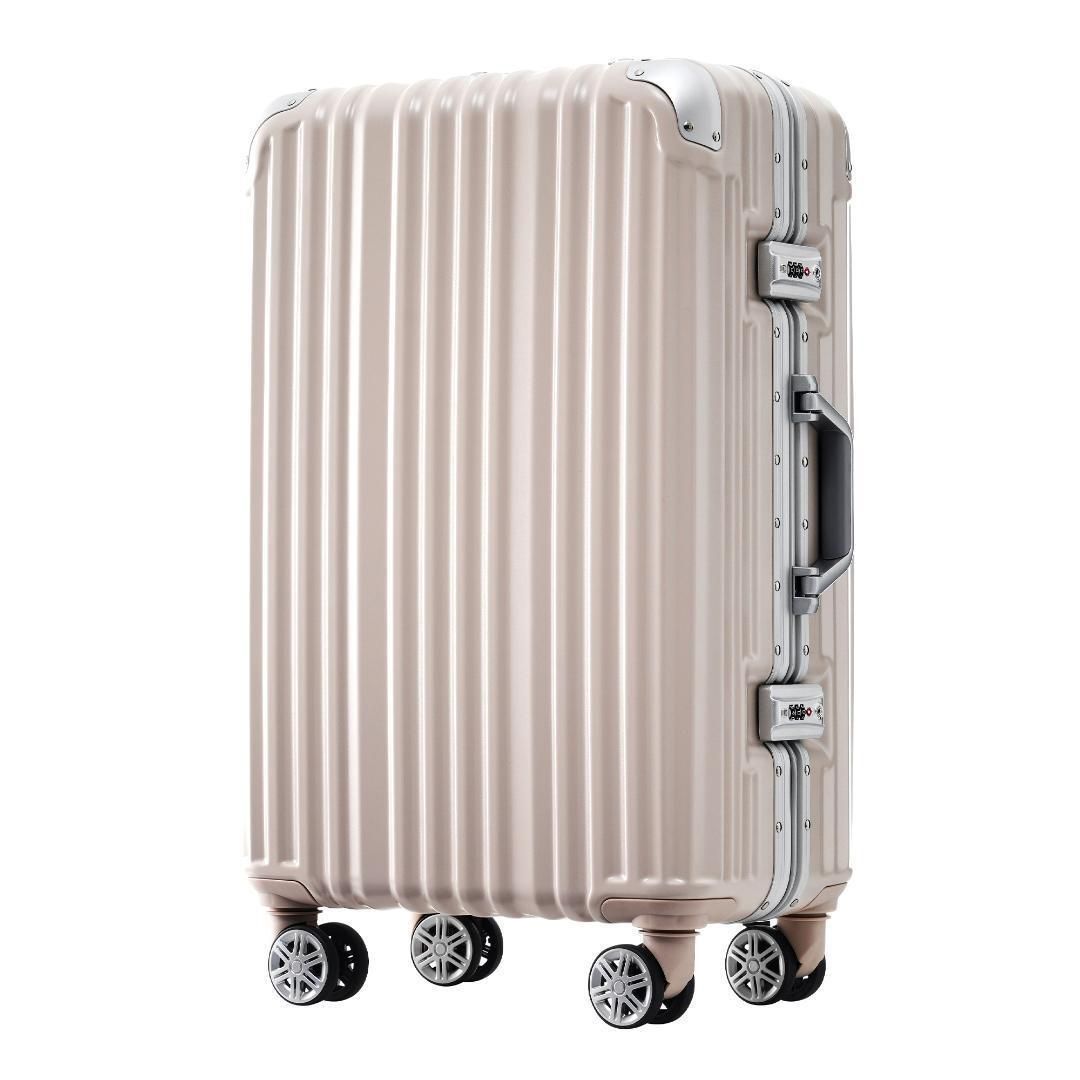 スーツケース Lサイズ アルミ ストッパー付き USBポート カップホルダー キャリーケース キャリーバッグ アルミフレーム 7日~14日 大容量  超軽量 軽い おしゃれ かわいいダブルキャスター 大型 suitcase