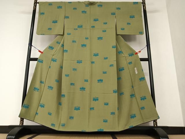 平和屋着物●世界的人形師　辻村寿三郎　ジュサブロー　小紋　草花文　正絹　逸品　AAAW9117zg 平和屋着物○世界的人形師 辻村寿三郎 ジュサブロー 小紋 草花文 正絹