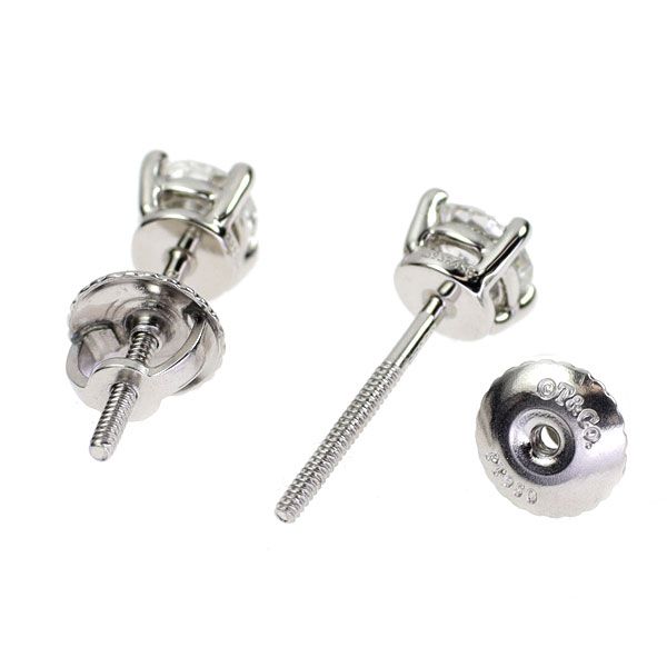 ティファニー Pt950 ダイヤモンド ピアス 0.646ct E VS1/VS2 3EX