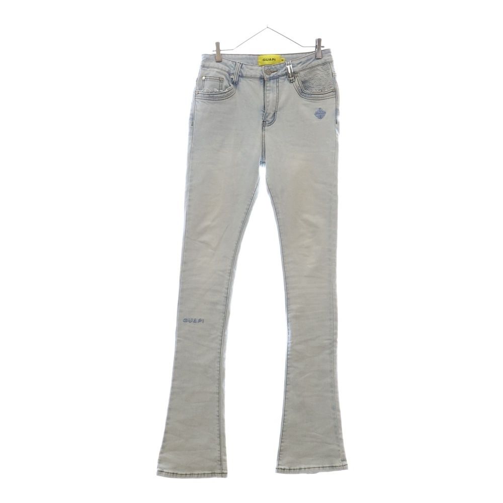 GUAPI (グアピ) AQUA BLUE ICON EMBELLISHED DENIM アクアブルー