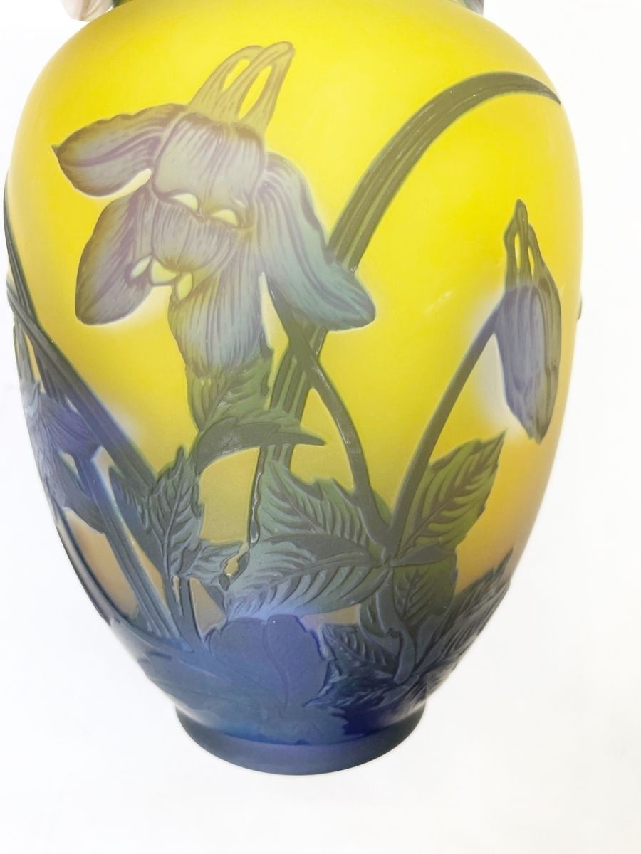 亀井治美 幻彩琳花瓶 真作】亀井治美/カメイガラス「幻彩琳 深山