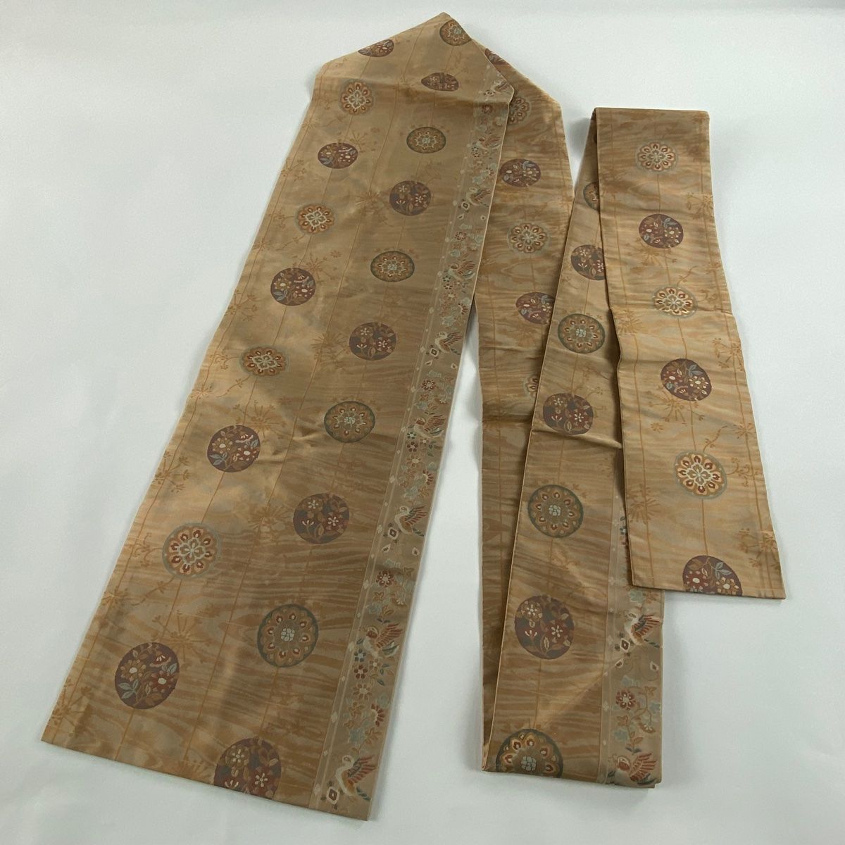 名古屋帯 優品 落款 華文 花鳥 薄茶色 正絹 【中古】 - メルカリ