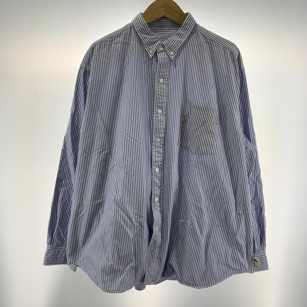 BEAMS×SSZ 22AW ELBOW PATCH SHIRT ストライプ長袖シャツ サイズM ブルー 11-11-0042-791 19