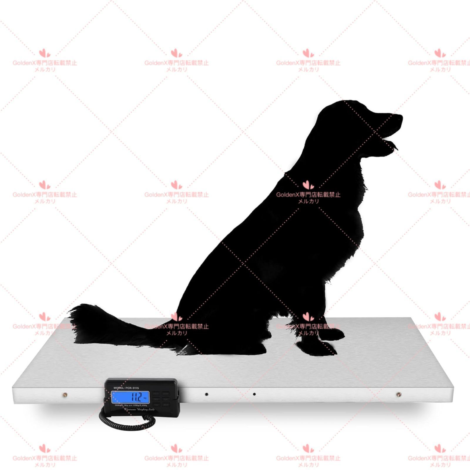 デジタル台はかり ペット体重計 大型動物体重を測定 大型犬 重物測定 最大300Kg測定 風袋引き ホールド機能 LCD液晶パネル