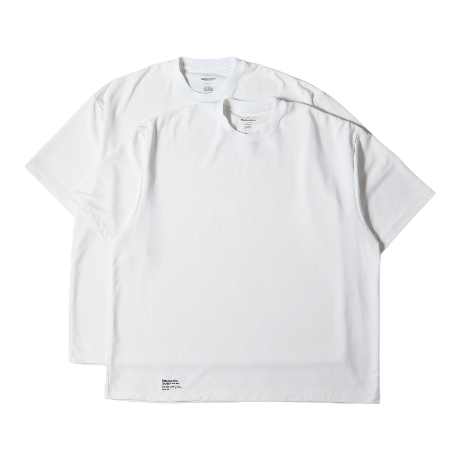FreshService フレッシュサービス Tシャツ サイズ:XL テック スムース オーバーサイズ クルーネック Tシャツ 2枚パック 2-PACK TECH SMOOTH CREW NECK ホワイト 白 トップス カットソー 半袖【メンズ】