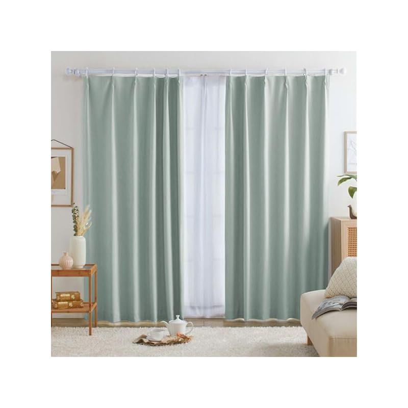 ベルーナ(BELLUNA) カーテン 4枚セット 遮光 100％ 防音 断熱 保温 遮光カーテン 4枚セット おしゃれ 幅100 タッセル付 カーテン2枚 レース2枚 ２枚組 アジャスターフック付 厚地 厚手 洗える (285264-909) 1