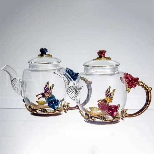 新品・未使用】 ☆煎茶道具 急須 ガラス 茶壷 横手急須 湯沸 水