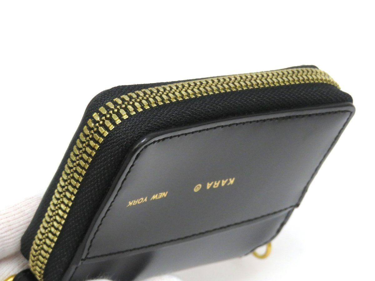 美品】 KARA カラ ニューヨーク チェーンウォレット 黒 【A52686