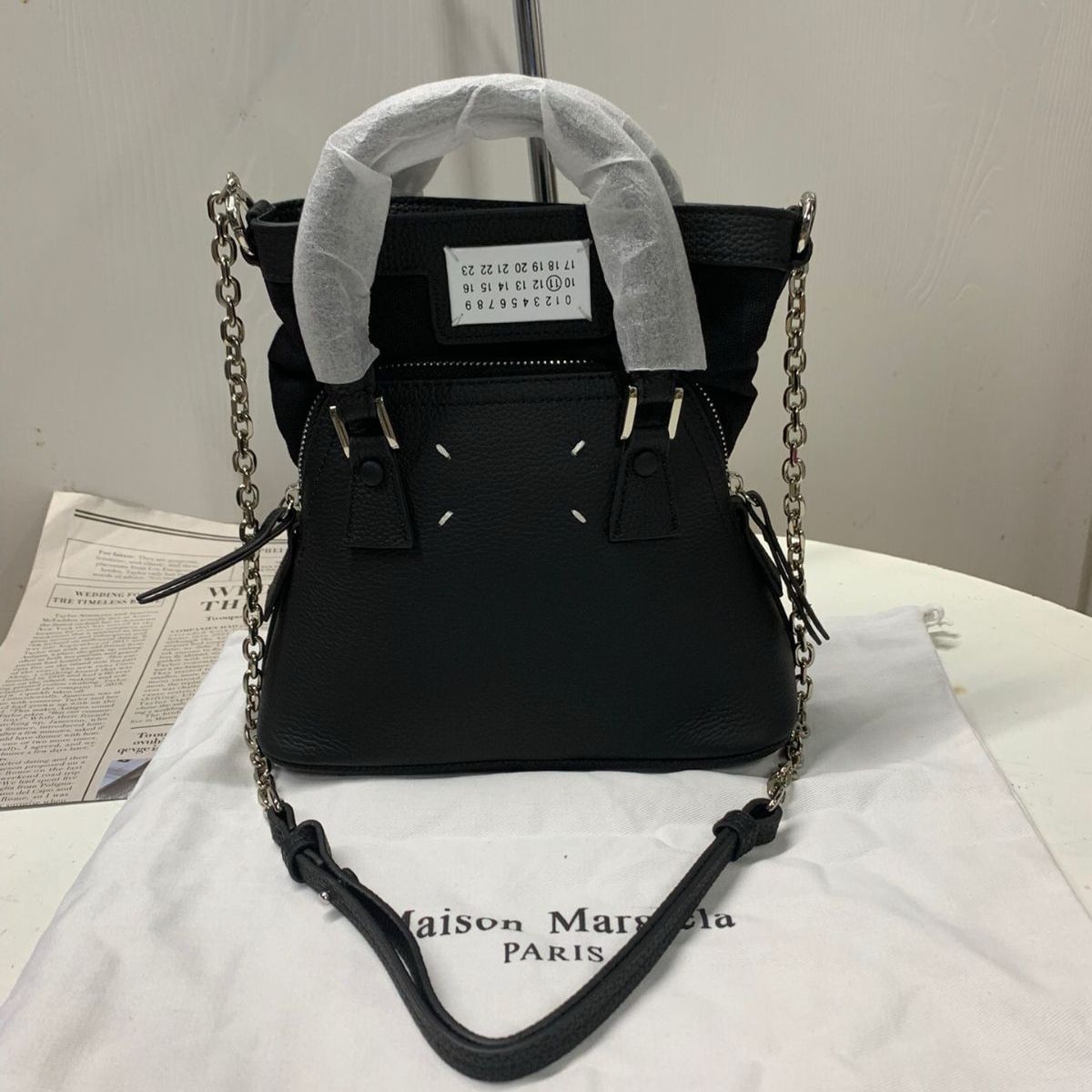 新品未使用★メゾンマルジェラ Maison Margiela ブラック バッグ 5ac マイクロ ハンドバッグ