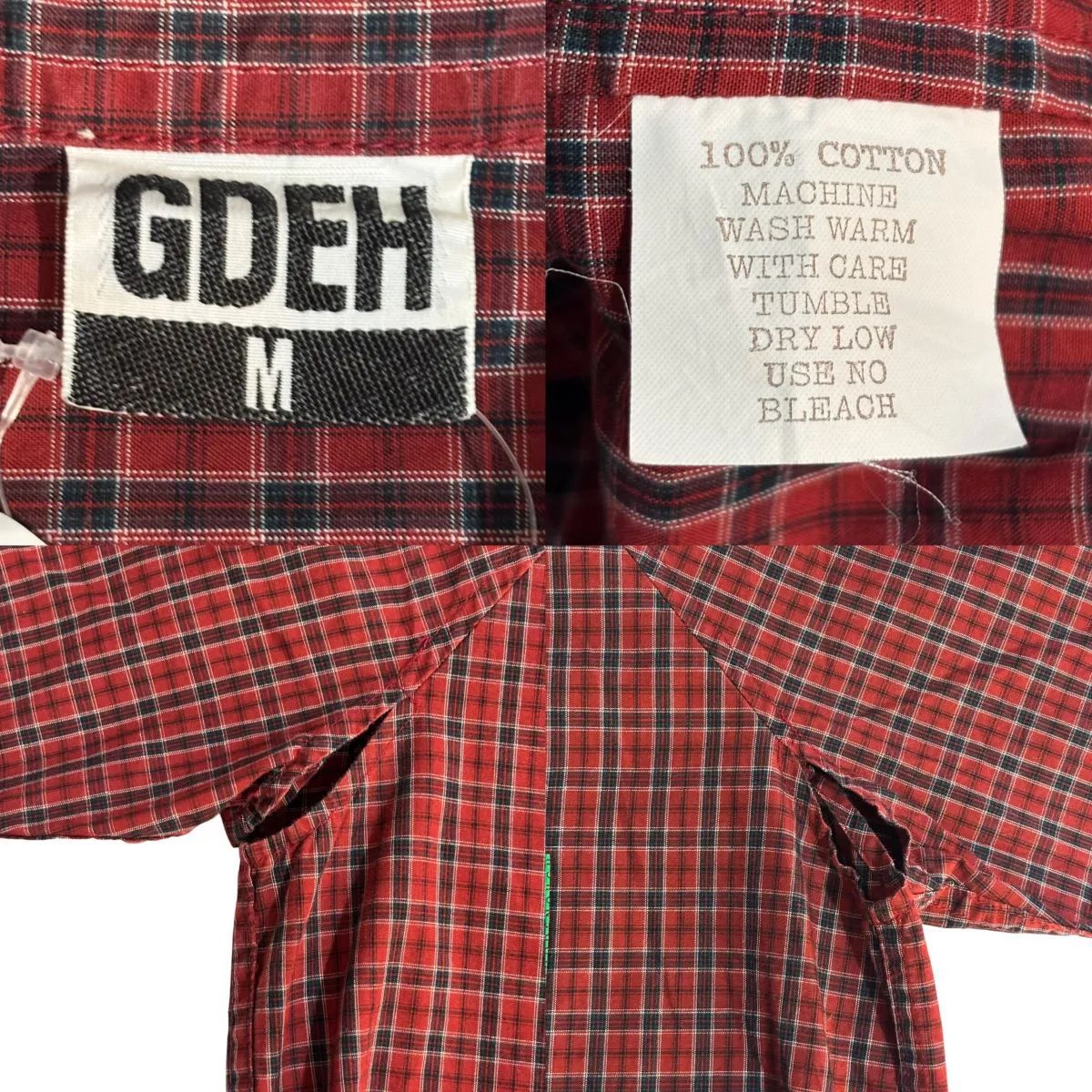 90s GOOD ENOUGH S/S Shirt グッド イナフ 半袖チェックシャツ M 赤×白 